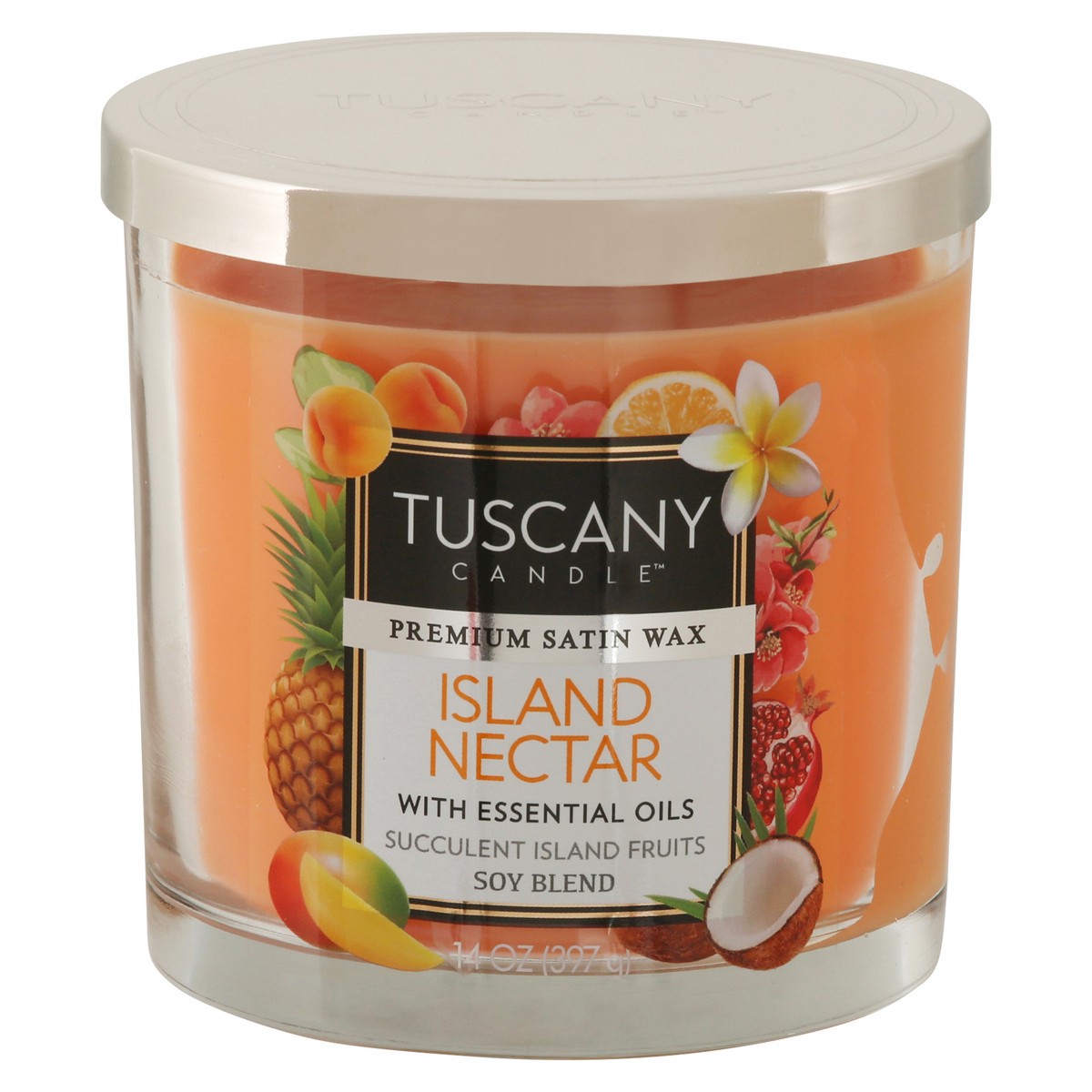 slide 1 of 9, Tuscany Candle Island Nectar Glass Jar Candle - Orange, 1 ct