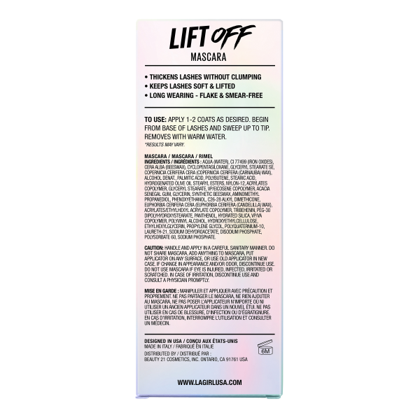 slide 5 of 5, LA Girl Lift Off Mascara Super Black, 1 ct