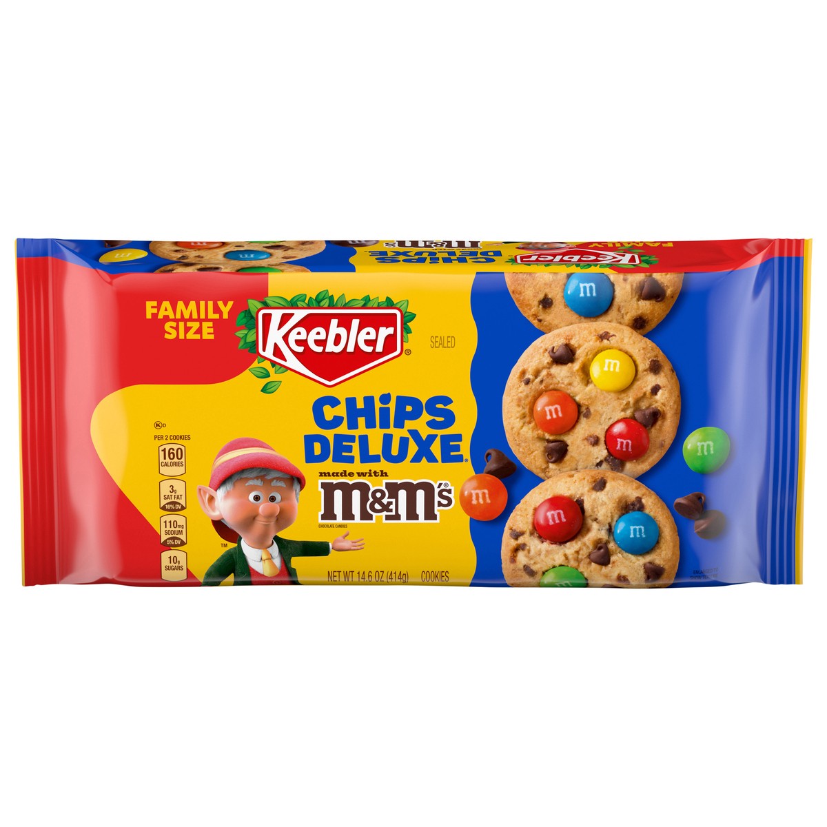 slide 1 of 1, Keebler Brands 06778 153572 M&M Chips Deluxe Cookies OW Everyday 14.6oz No PMT, 27 ct