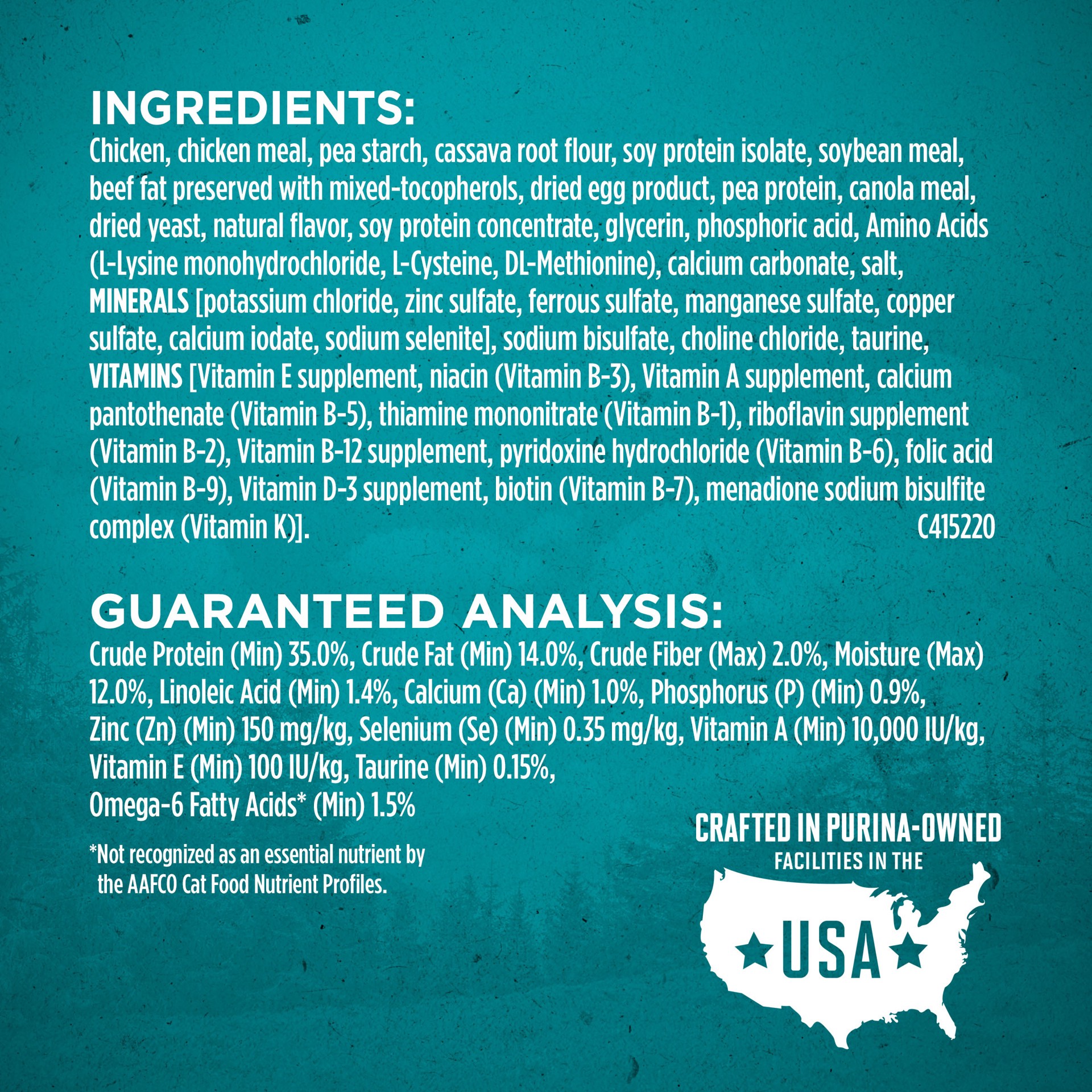 slide 7 of 8, ONE Purina ONE Natural, High Protein, Grain Free Dry Cat Food, True Instinct With Real Chicken, 14.4 lb