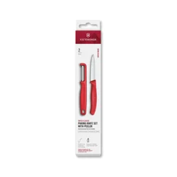 Victorinox Serrated Peeler Paring Knife Set - Red, 2 pc