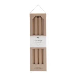Northern Lights 12 inch Taper Candles, Tan - 4 pk