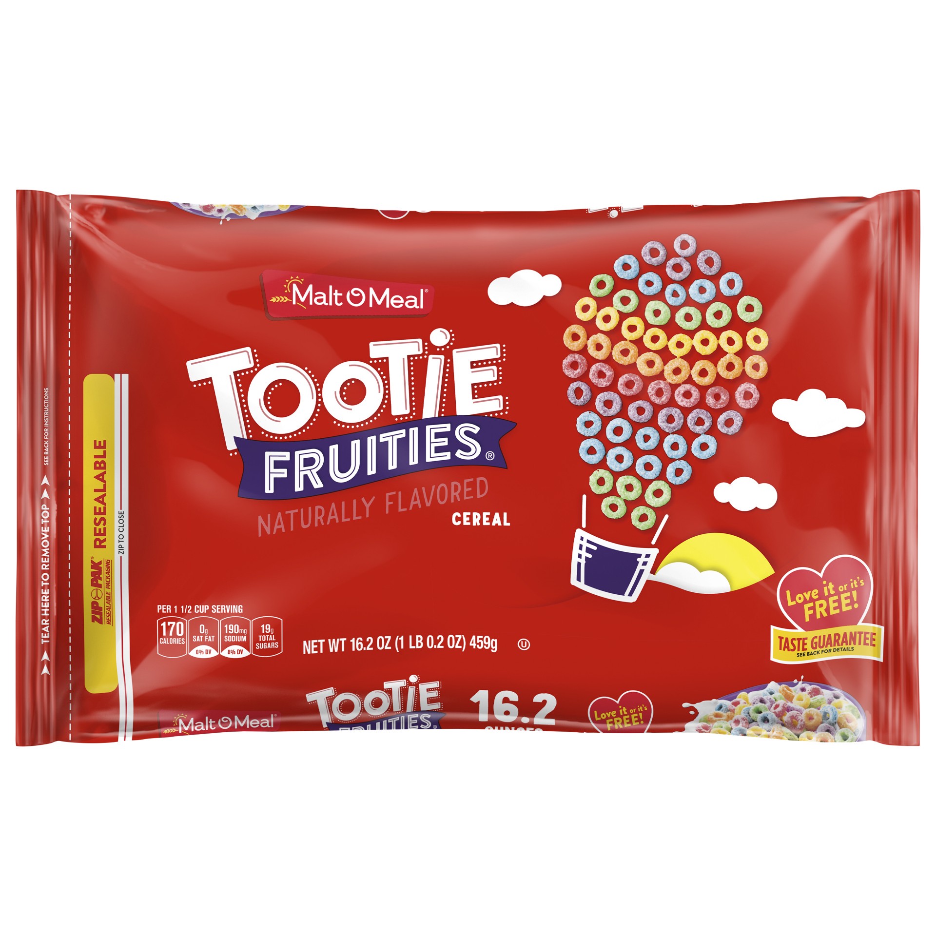 slide 1 of 11, Malt-O-Meal Tootie Fruities Cereal, Fruity Breakfast Cereal, 16.2 OZ Bag, 16.2 oz