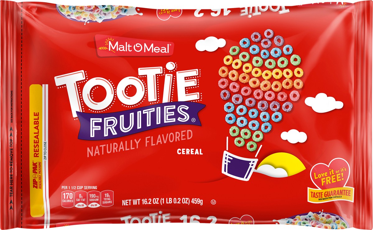 slide 8 of 11, Malt-O-Meal Tootie Fruities Cereal, Fruity Breakfast Cereal, 16.2 OZ Bag, 16.2 oz
