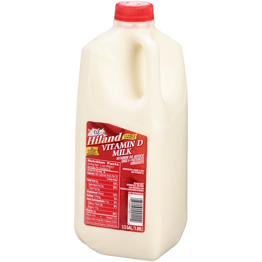 slide 3 of 8, Hiland Dairy Milk 0.5 gal, 1/2 gal