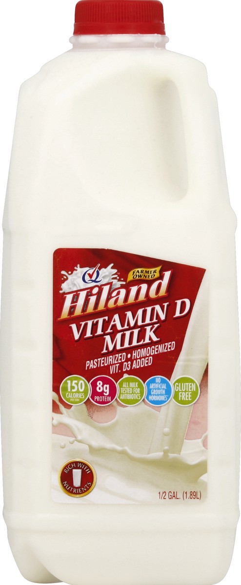 slide 1 of 8, Hiland Dairy Milk 0.5 gal, 1/2 gal