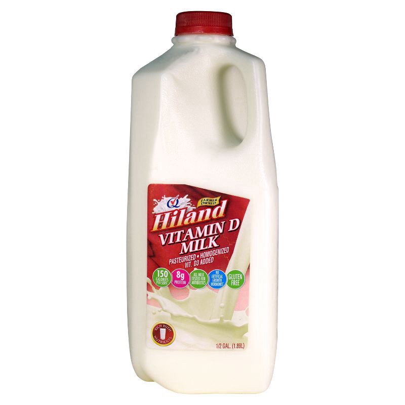 slide 1 of 8, Hiland Dairy Milk 0.5 gal, 1/2 gal