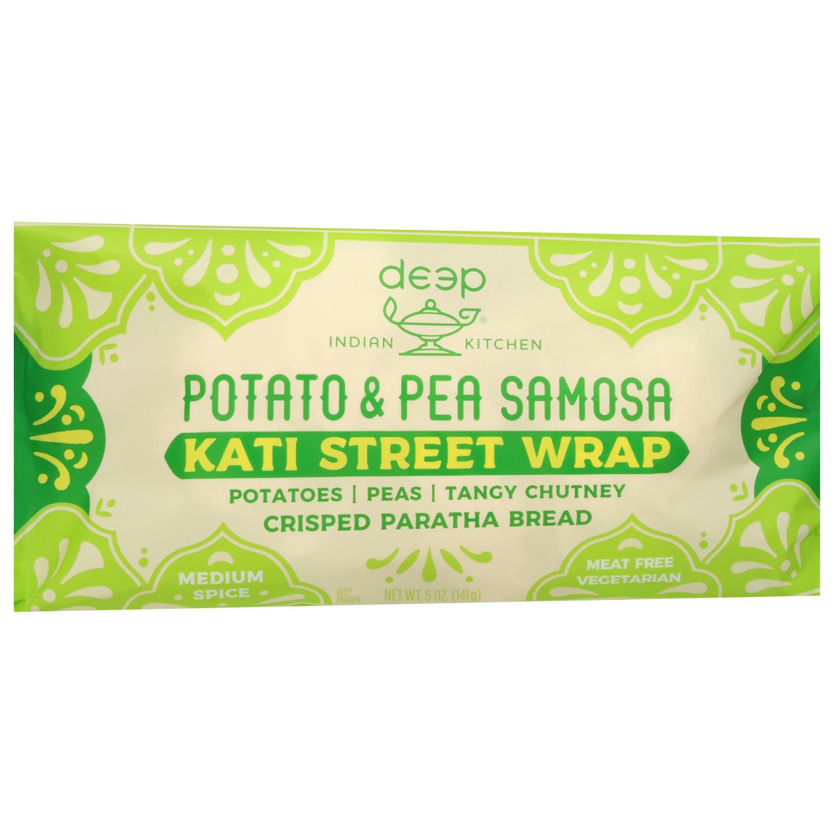 slide 10 of 13, Deep Indian Kitchen Medium Spice Potato & Pea Samosa Kati Street Wrap, 5 oz