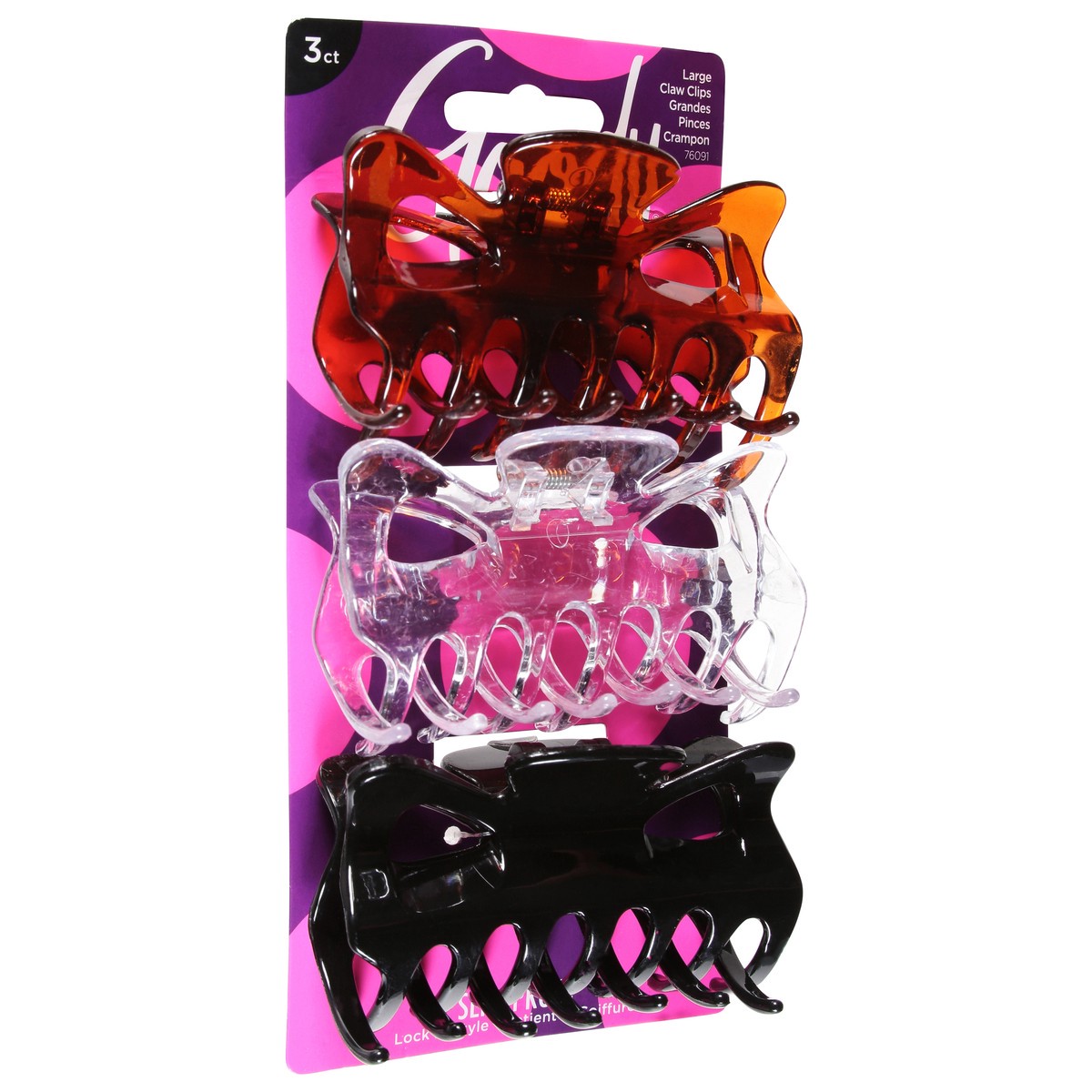 slide 3 of 9, Goody Slideproof Grandes Crampon Claw Clips Large 3 ea, 3 ct