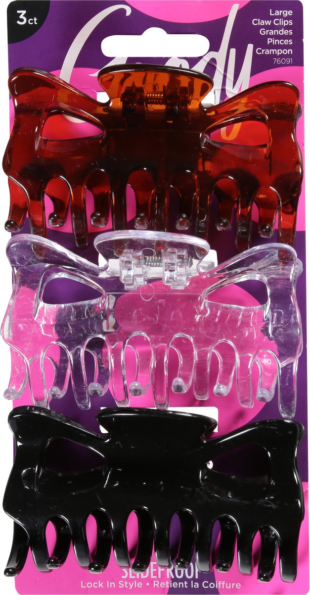 slide 9 of 9, Goody Slideproof Grandes Crampon Claw Clips Large 3 ea, 3 ct