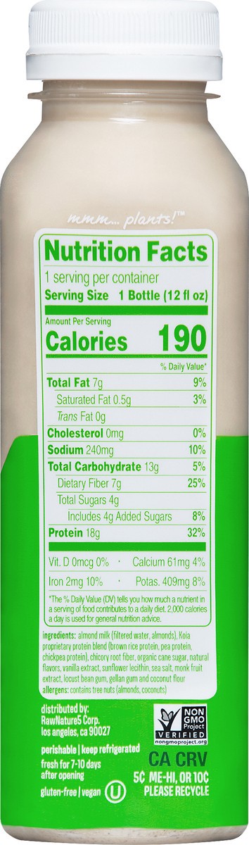 slide 7 of 7, Koia Protein - Coconut Almond - Ready To Drink Protein Shake - 12oz, 12 fl oz