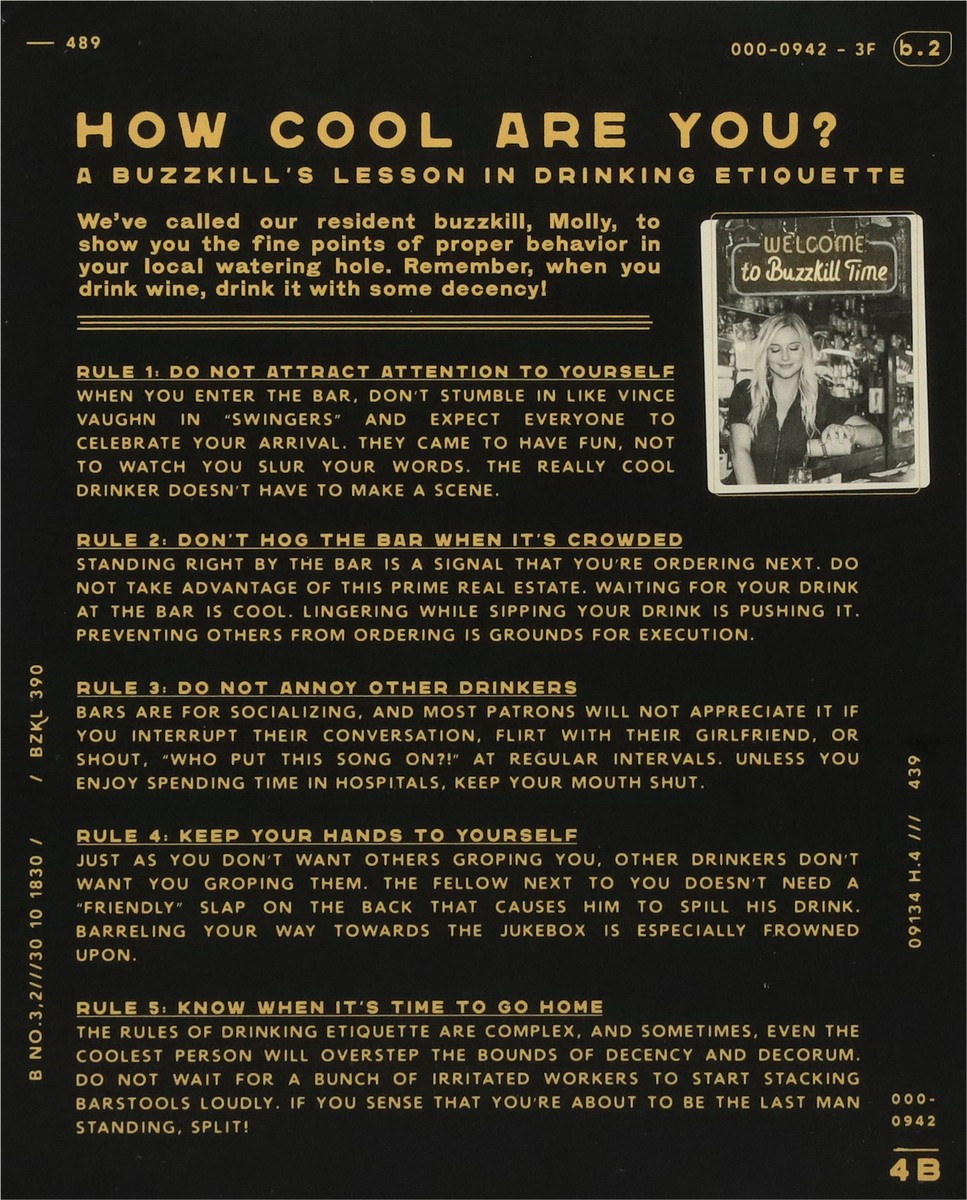 slide 13 of 15, Buzzkill Non Alcoholic Blanc De Blanc 4 Pk, 33.8 fl oz