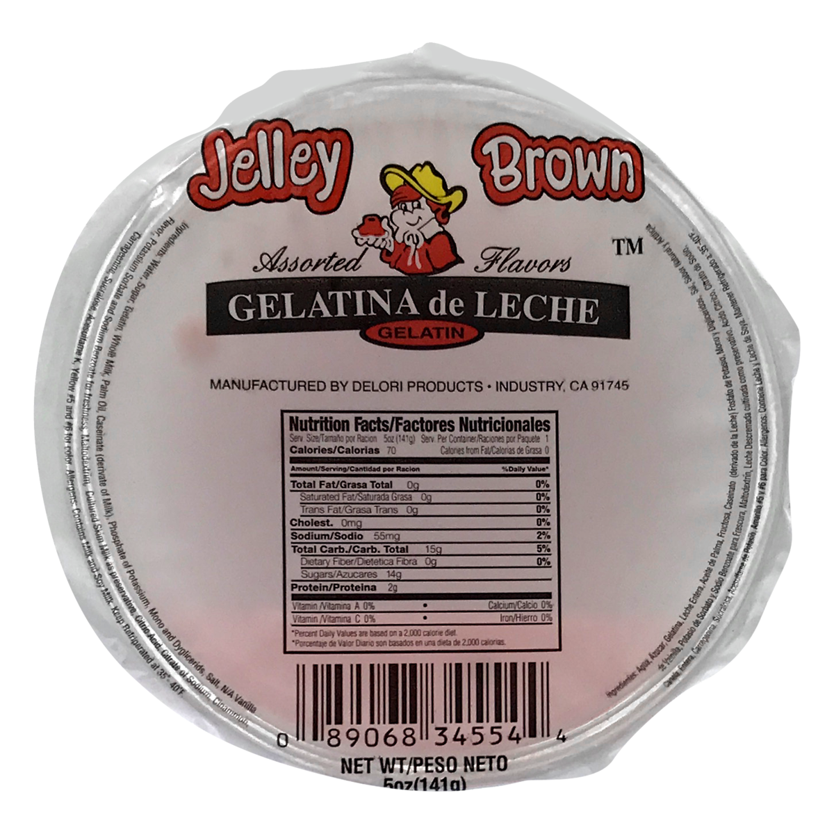 slide 1 of 1, Jelley Brown Gelatina de Leche Gelatin - Assorted Flavors, 5 oz