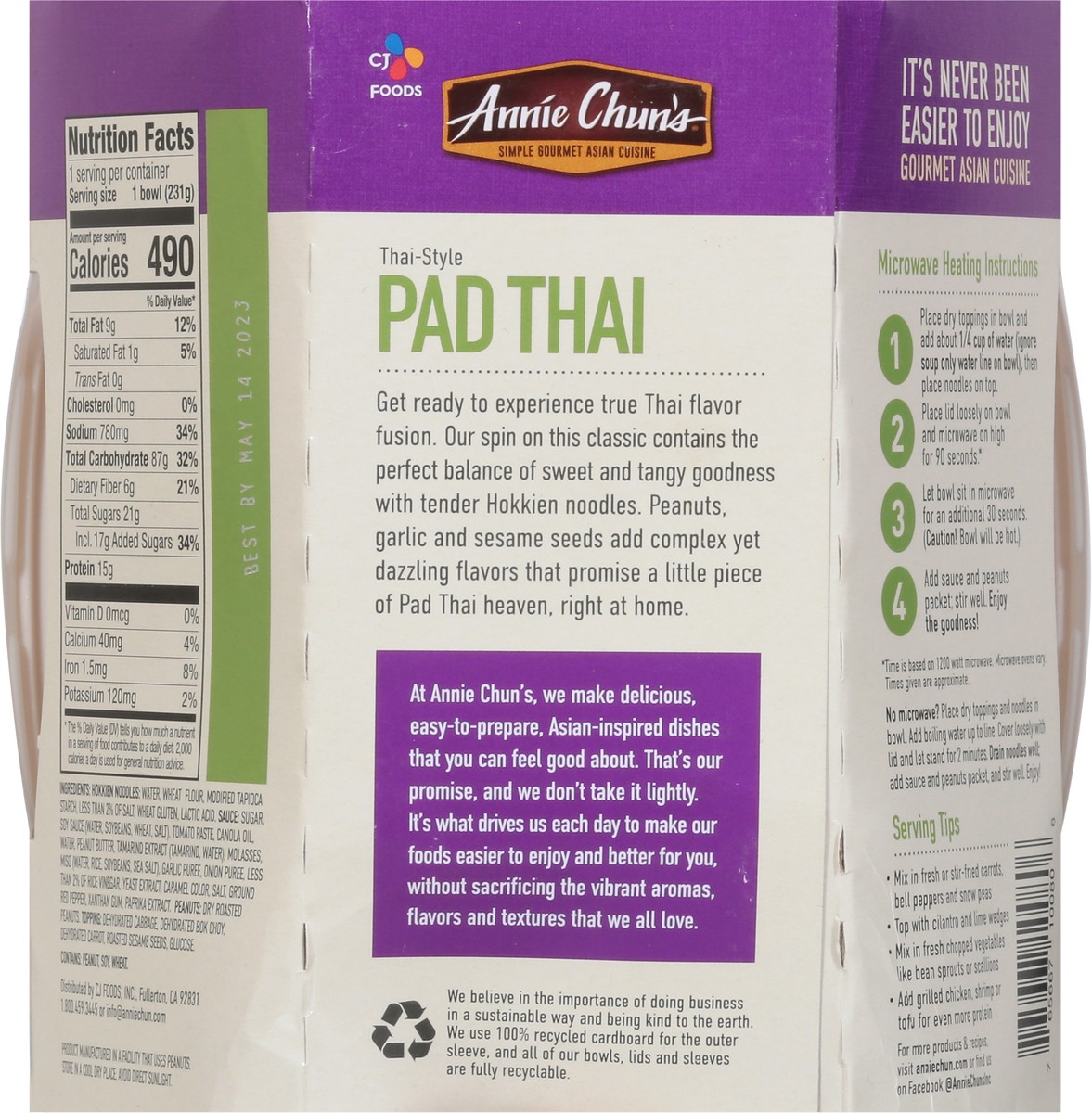 slide 6 of 11, Annie Chun's Thai-Style Pad Thai Noodle Bowl 8.1 oz, 8.1 oz