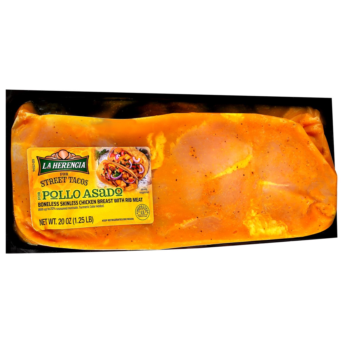 slide 8 of 9, La Herencia Pollo Asado Boneless Skinless Chicken Breast, 20 oz