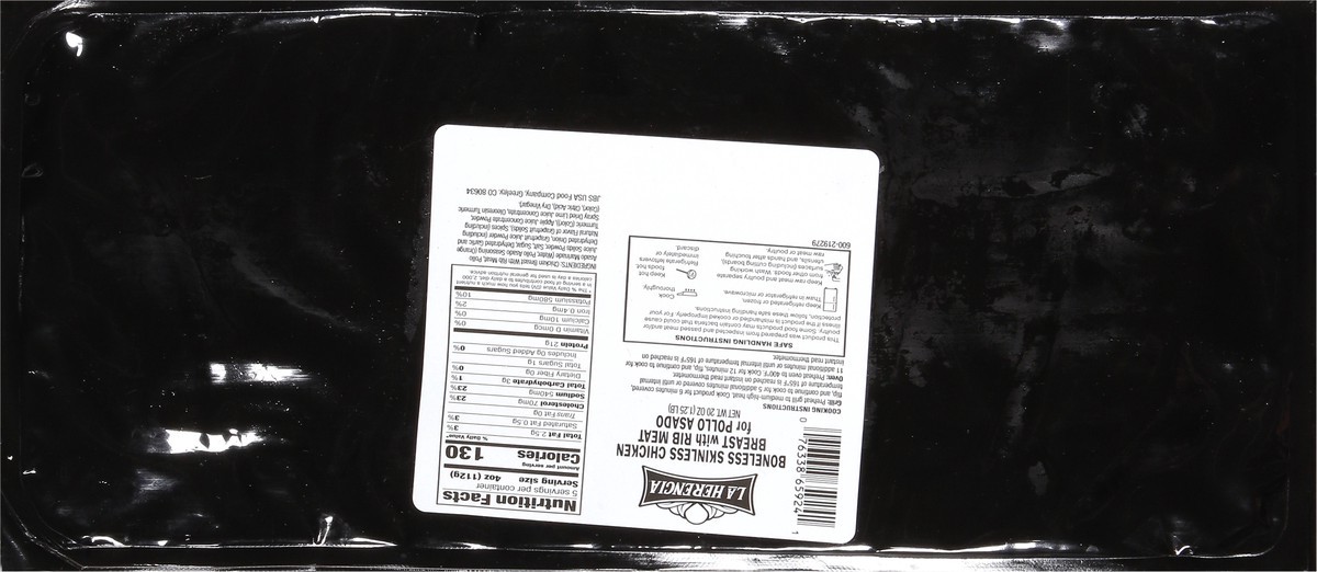 slide 6 of 9, La Herencia Pollo Asado Boneless Skinless Chicken Breast, 20 oz
