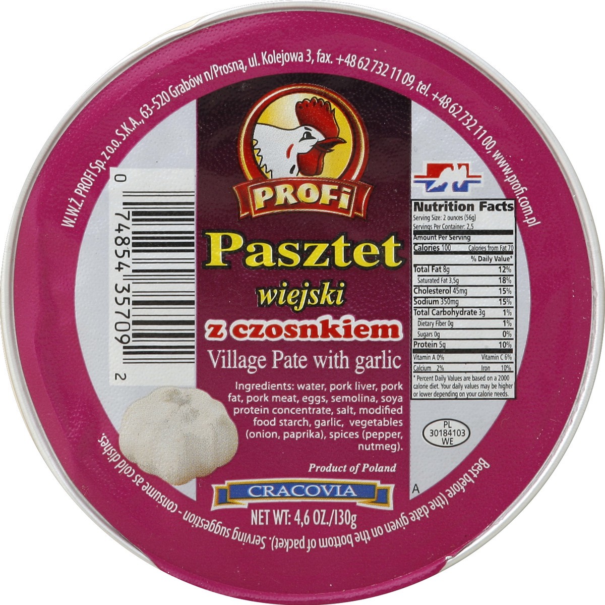 slide 3 of 3, Profi Village Pate With Garlic, 4.59 oz