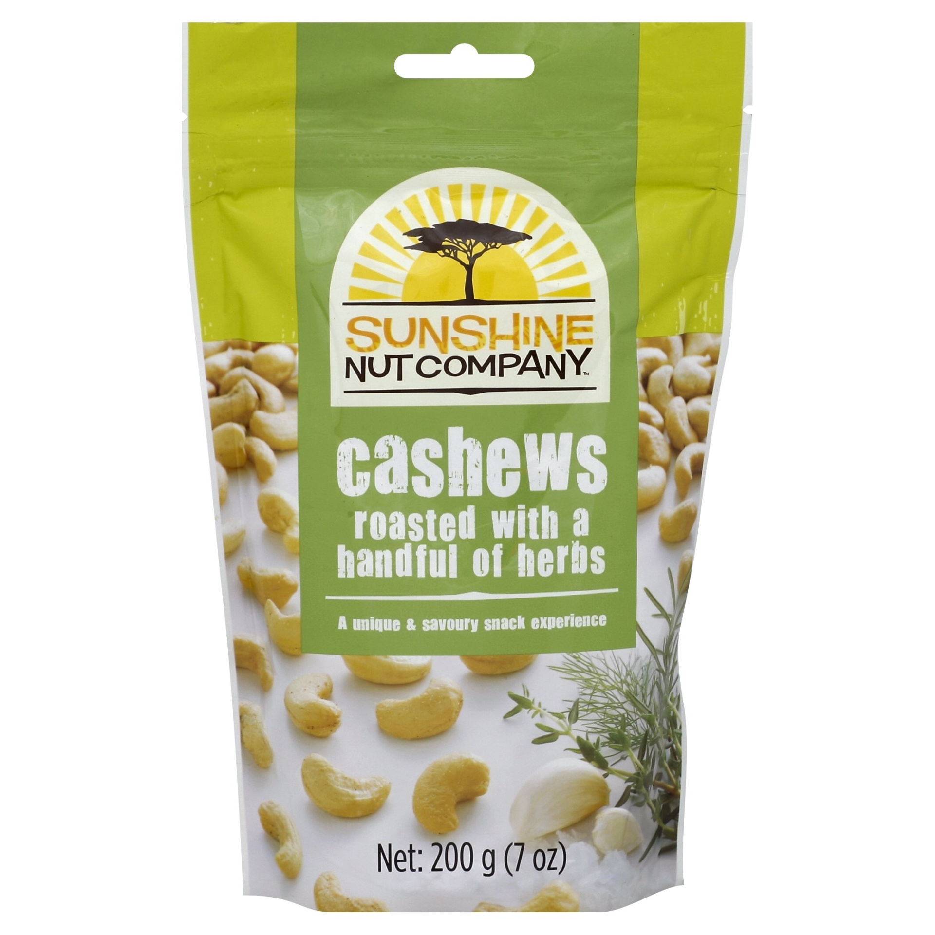 slide 1 of 1, Sunshine Nut Co. Cashews Roasted with Herbs, 7 oz