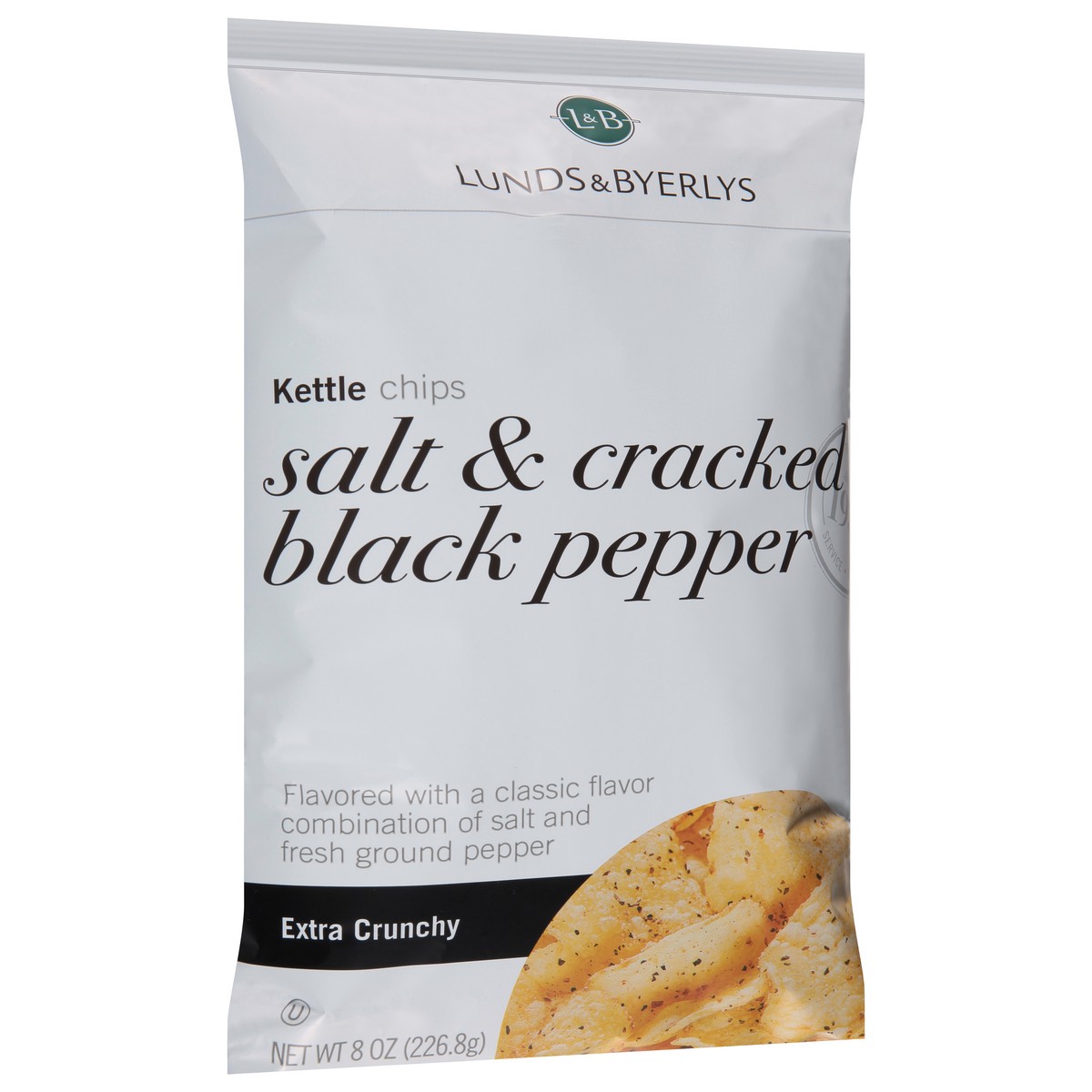 slide 2 of 12, L&B Extra Crunchy Salt & Crackled Black Pepper Kettle Chips - 8 oz, 8 oz