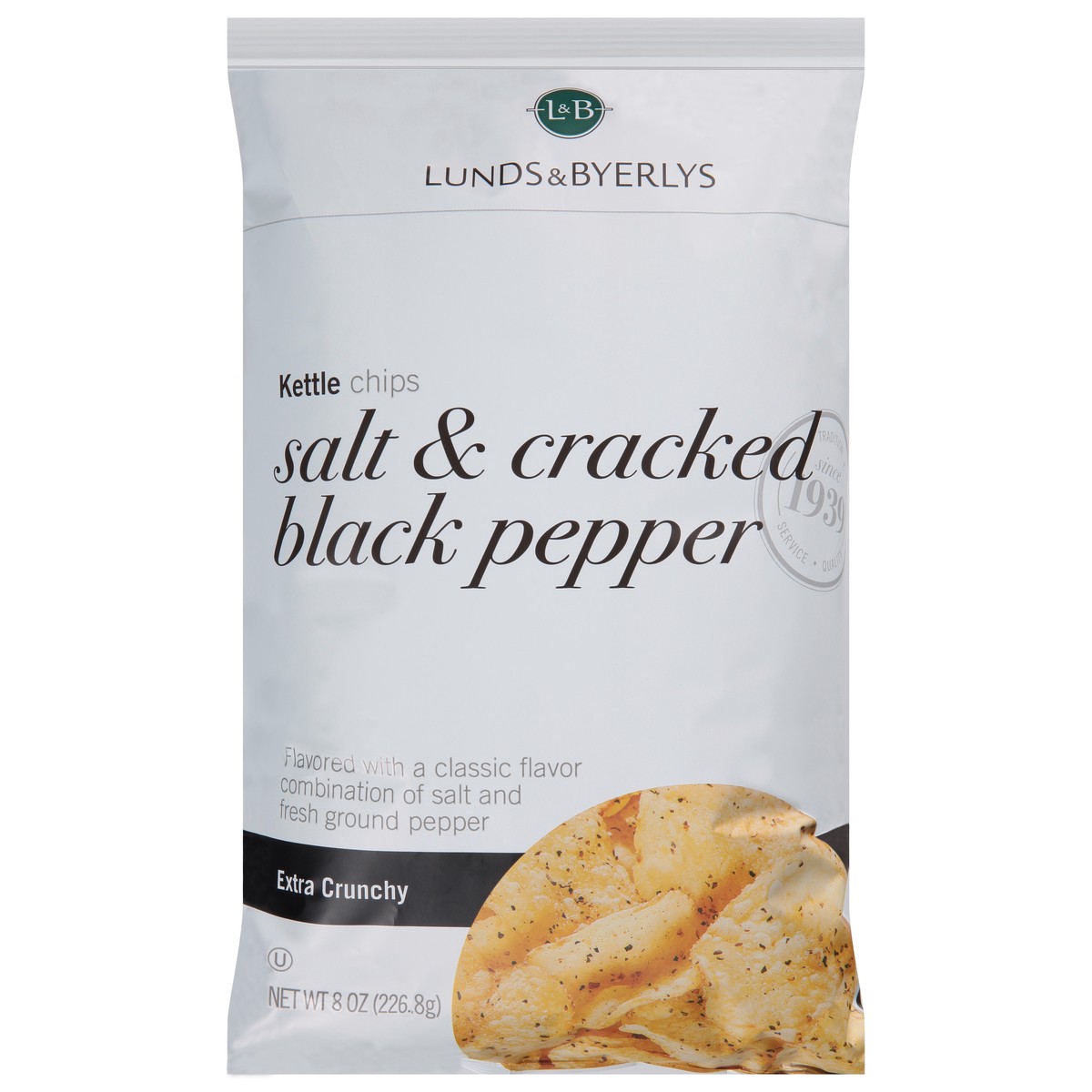 slide 1 of 12, L&B Extra Crunchy Salt & Crackled Black Pepper Kettle Chips - 8 oz, 8 oz