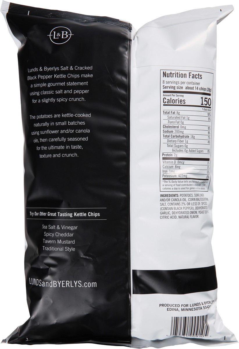 slide 9 of 12, L&B Extra Crunchy Salt & Crackled Black Pepper Kettle Chips - 8 oz, 8 oz