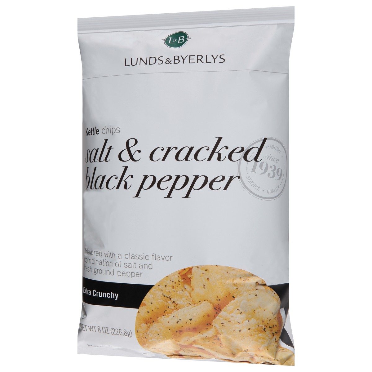 slide 10 of 12, L&B Extra Crunchy Salt & Crackled Black Pepper Kettle Chips - 8 oz, 8 oz