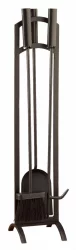 Open Hearth By Panacea 4-Piece Fireplace Toolset - Black