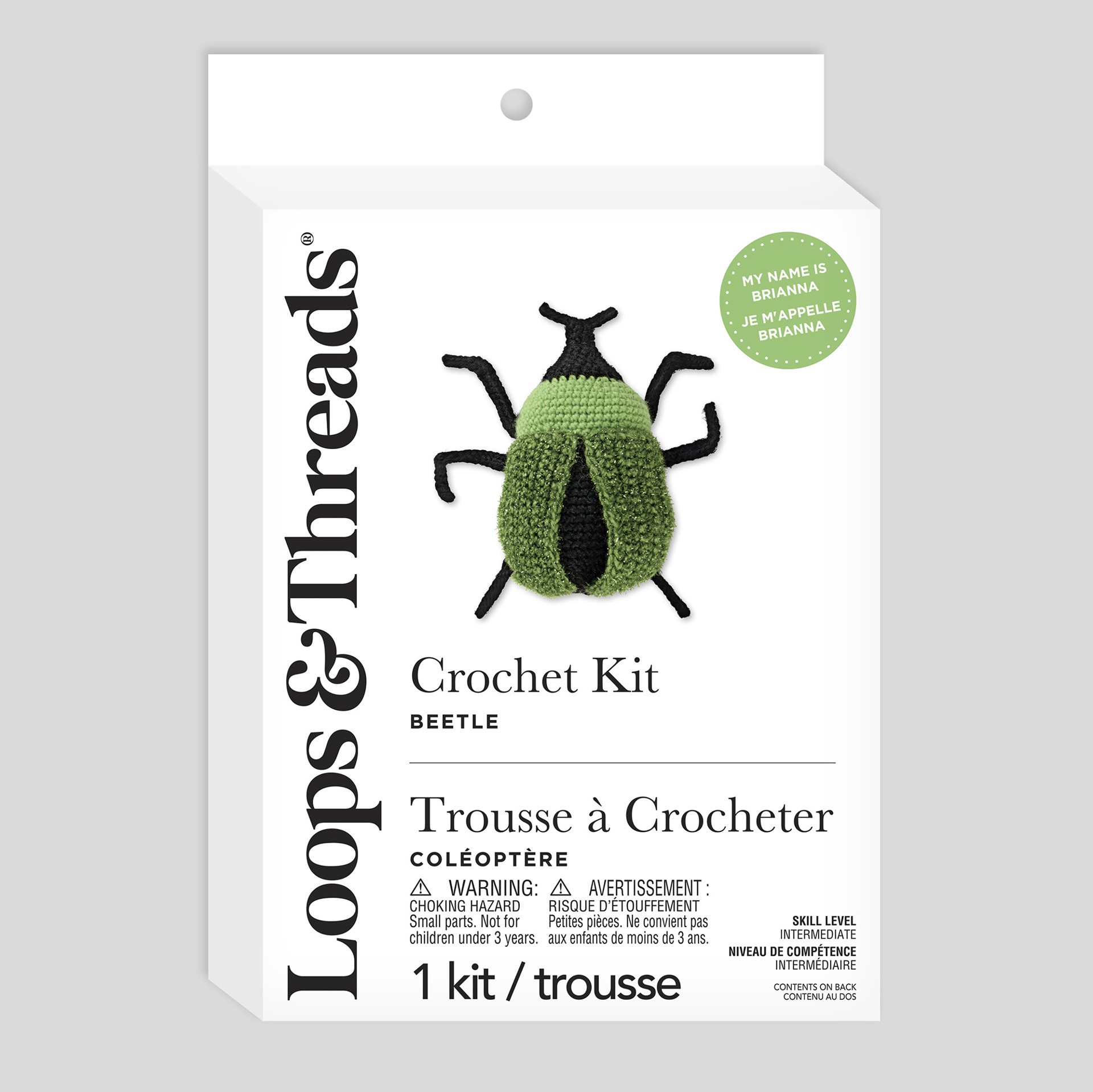 slide 2 of 4, Intermediate Beetle Amigurumi Crochet Kit By Loops & Threads, 6.7 in x 2.4 in x 7.9 in