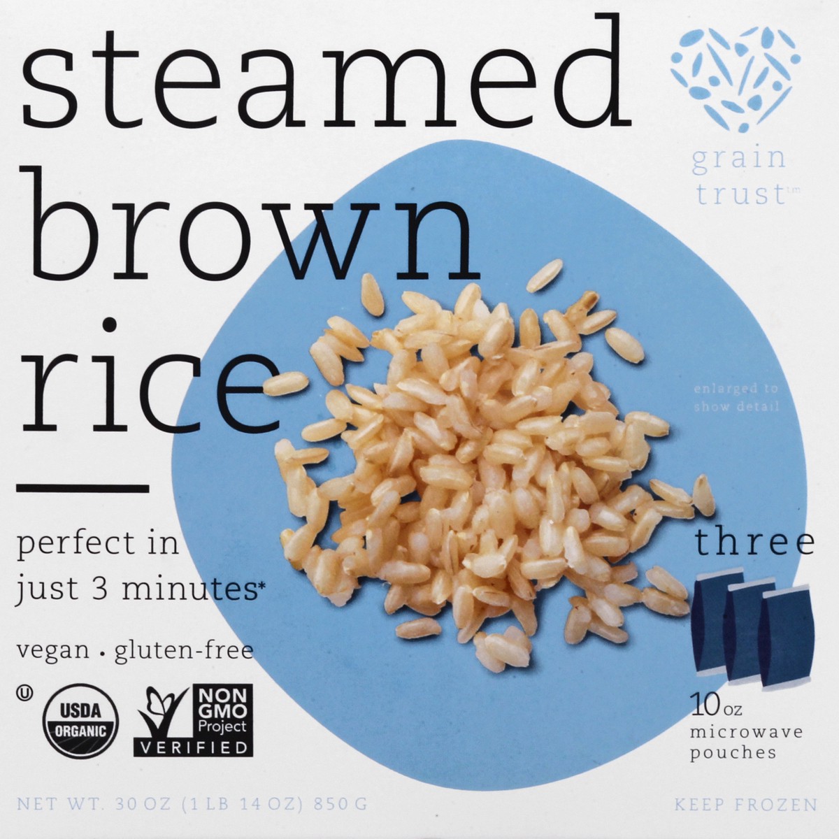 slide 7 of 9, Grain Trust Steamed Brown Rice 3 - 10 oz Pouches, 3 ct