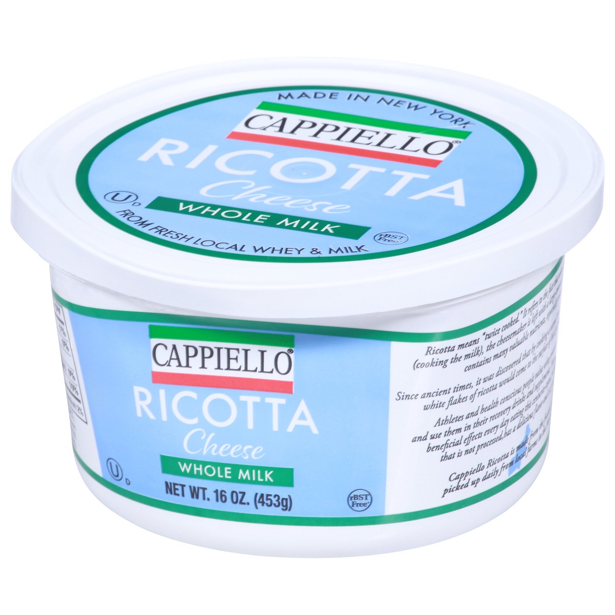 slide 6 of 9, Cappiello Whole Milk Ricotta Cheese 16 oz, 16 oz