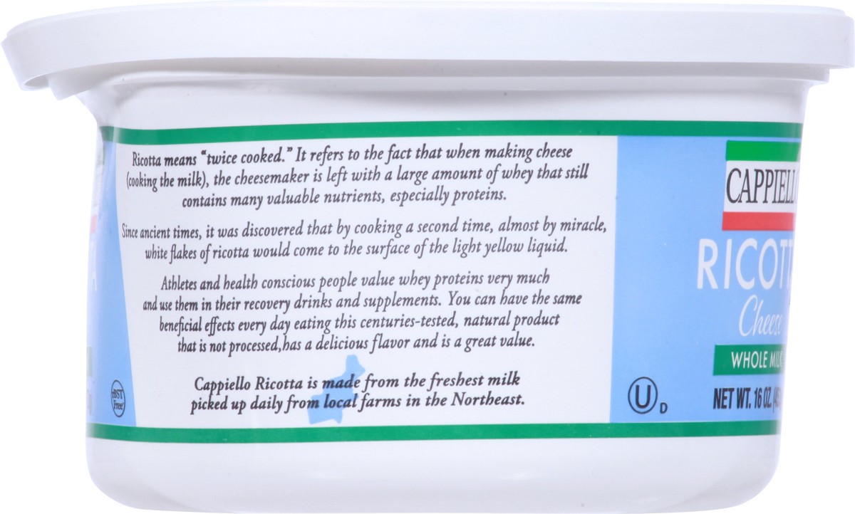 slide 8 of 9, Cappiello Whole Milk Ricotta Cheese 16 oz, 16 oz
