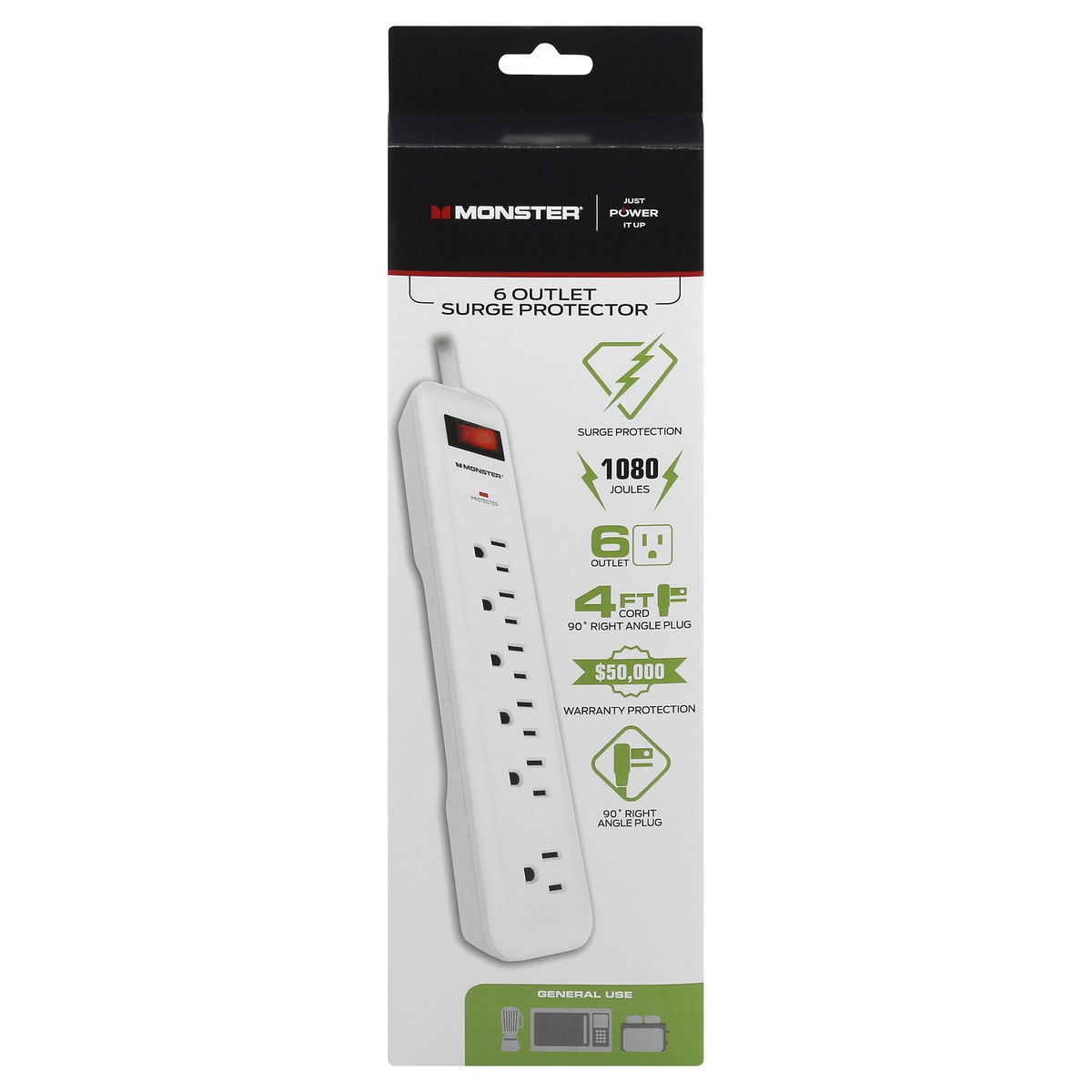 slide 1 of 1, Monster Surge Protector, 6 Outlet, 1 ct