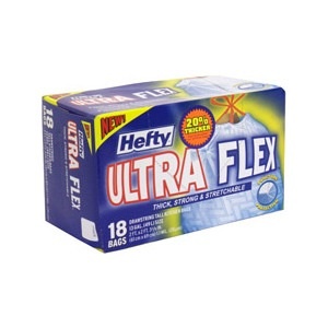 slide 1 of 1, Hefty Ultra Flex Drawstring Tall Kitchen Bags 13 Gallon, 18 ct