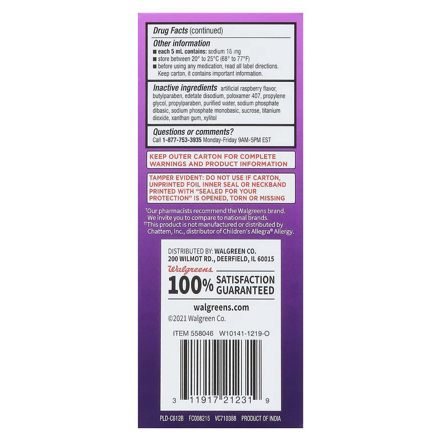 slide 4 of 5, Walgreens Wal-Fex Children's Allergy Relief Berry, 4 oz