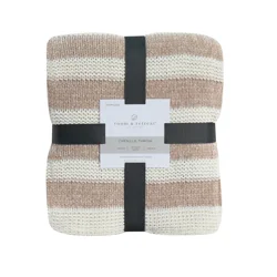 Room & Retreat Chenille Stripe Throw 50 in x 70 in