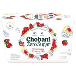 Chobani Yogurt, Zero Sugar, Strawberry Cheesecake