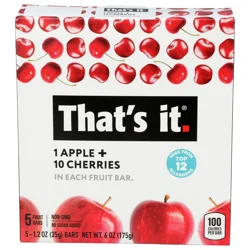 That's it. 1 Apple + 10 Cherries Fruit Bars 5 - 1.2 oz Bars