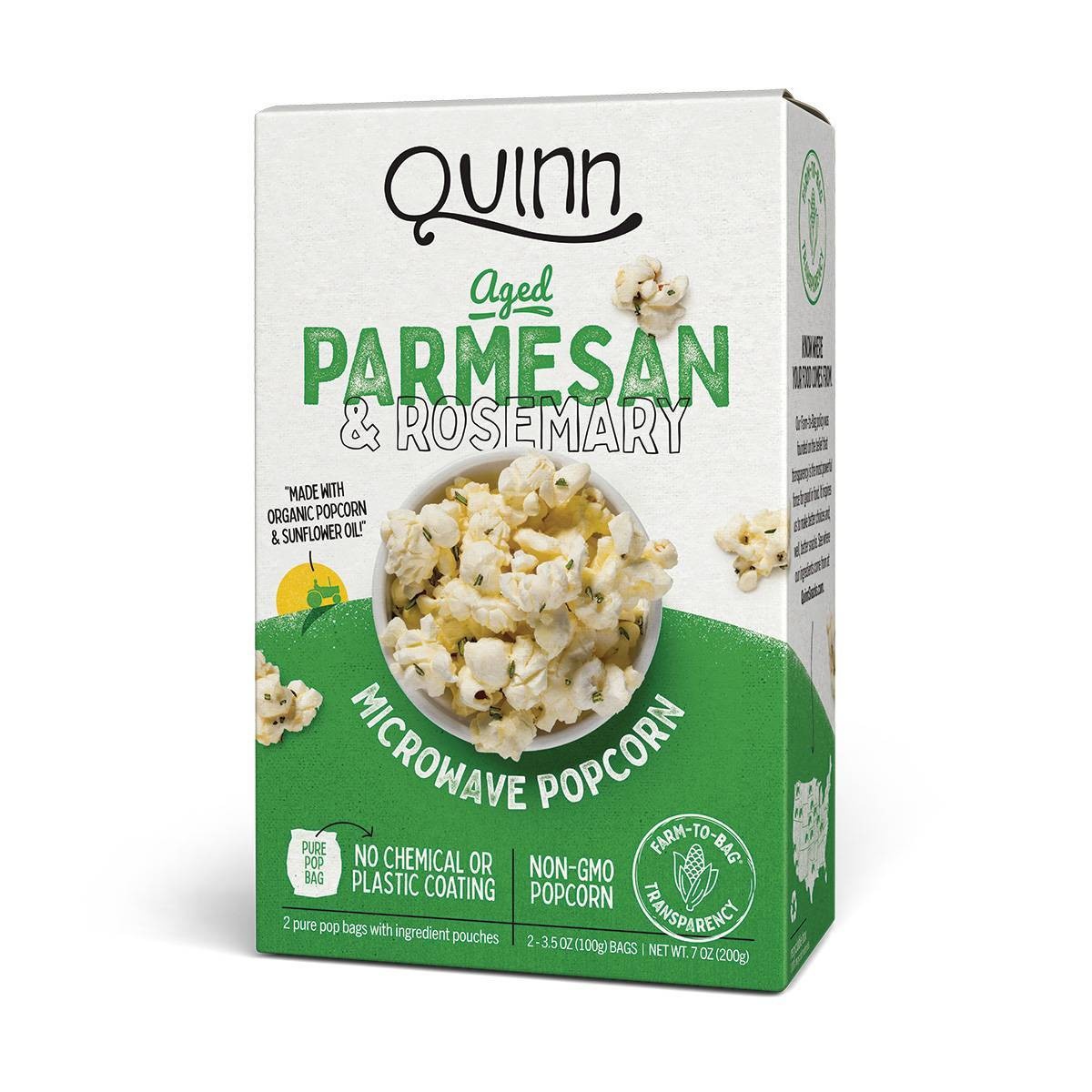 slide 1 of 4, Quinn Parmesan And Rosemary Popcorn, 2 ct; 3.5 oz