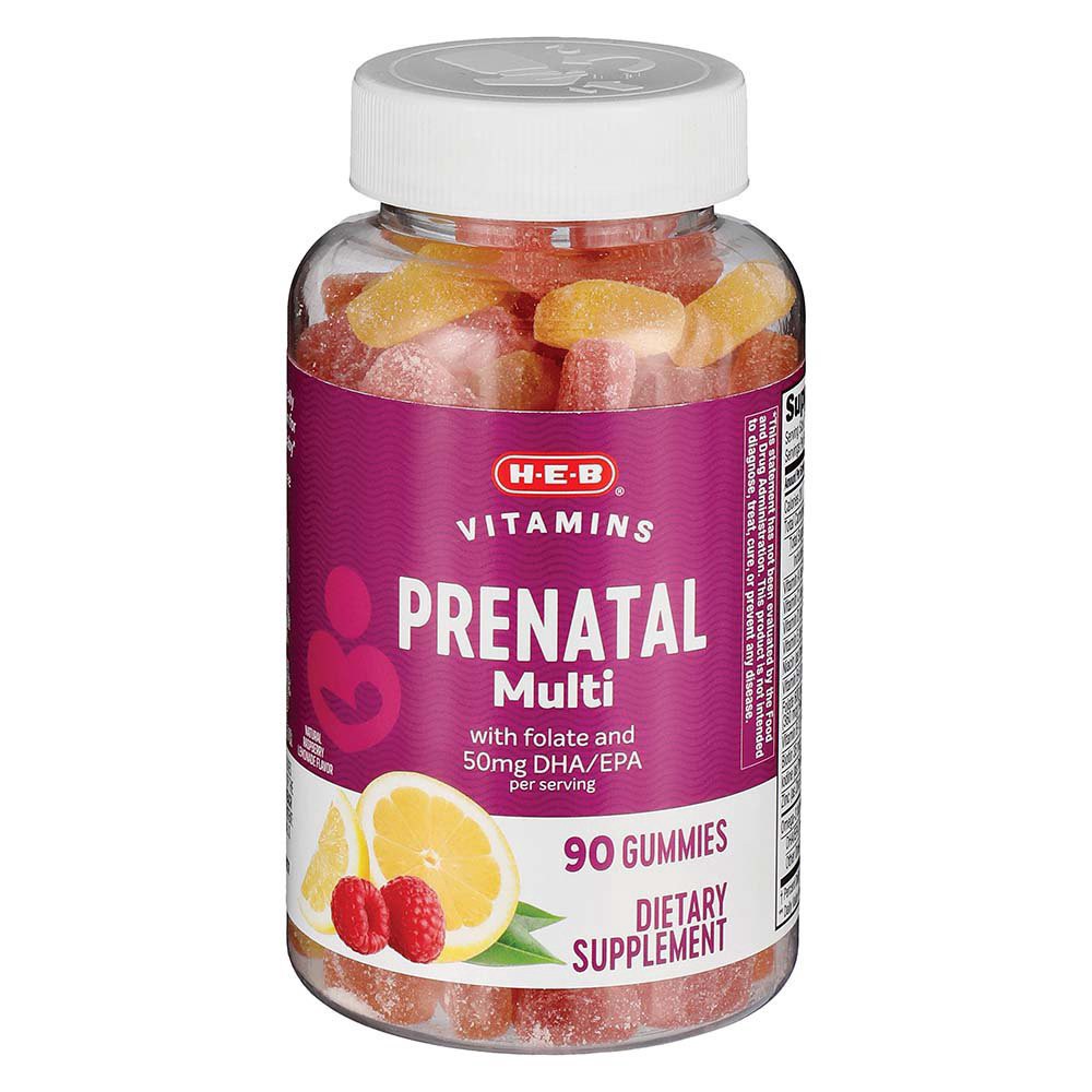slide 1 of 1, H-E-B Vitamins Prenatal Gummies, 90 ct