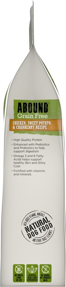 slide 5 of 6, Abound Grain Free Chicken Sweet Potato Cranberry Recipe Adult Dry Dog Food, 14 lb