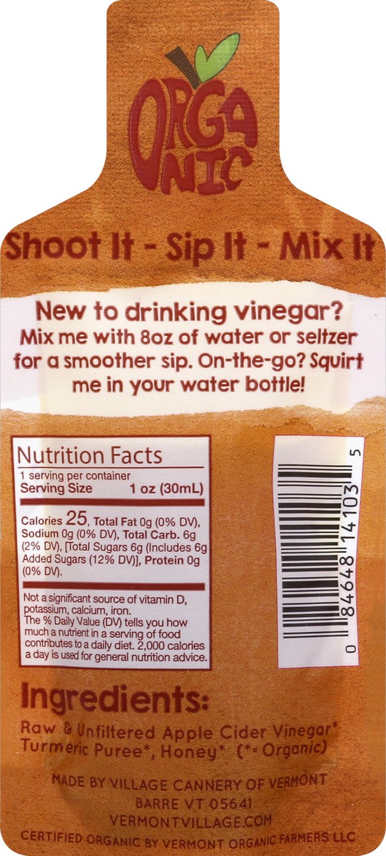 slide 6 of 7, Vermont Village Apple Cider Vinegar, 1 oz