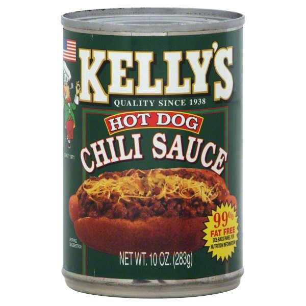 slide 1 of 1, Kelly's Hot Dog Chili Sauce, 10 oz