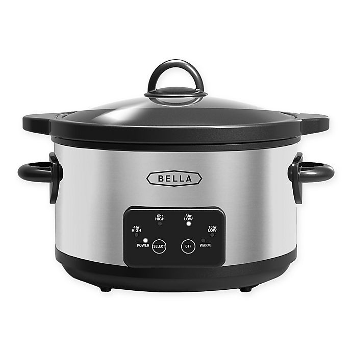 slide 1 of 1, BELLA Programmable Stainless Steel Slow Cooker, 5 qt