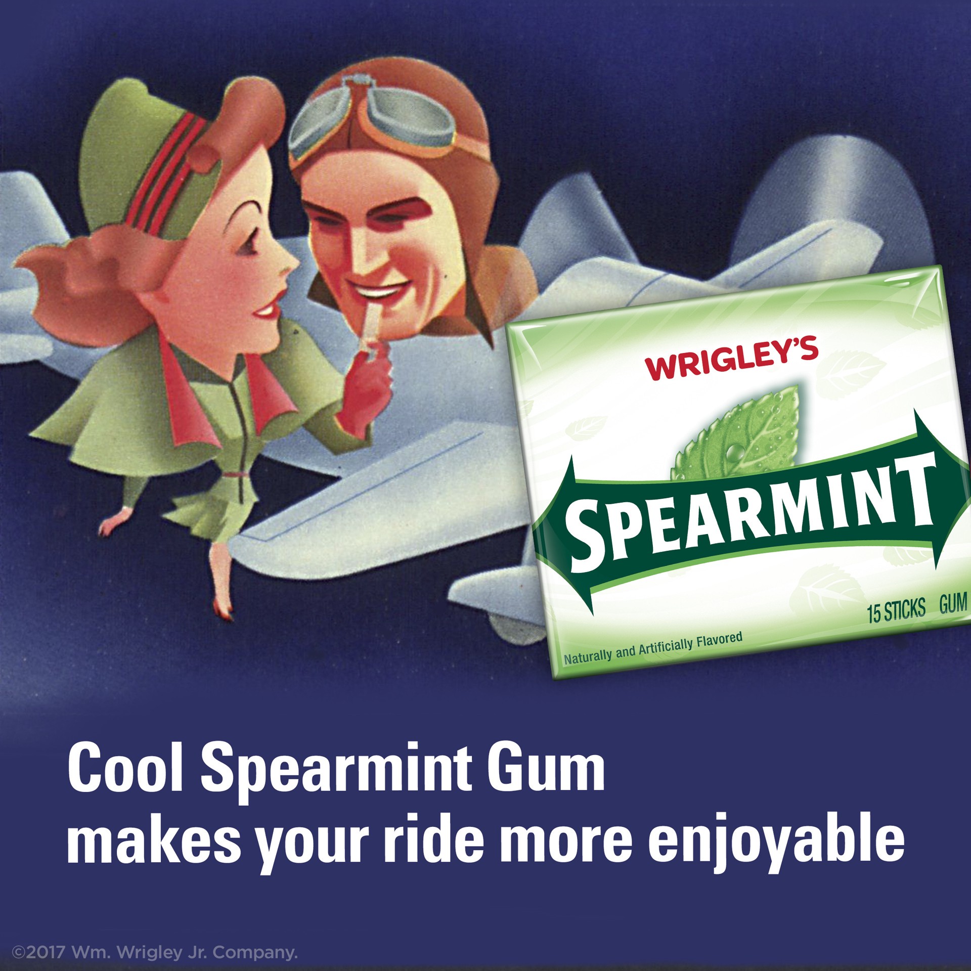 slide 2 of 6, WRIGLEY'S Spearmint Chewing Gum, Single Pack, 15 Stick, 15 ct