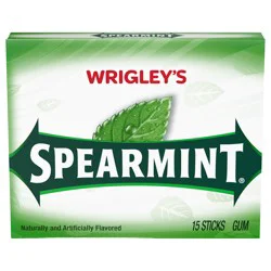 WRIGLEY'S Spearmint Chewing Gum, Single Pack, 15 Stick