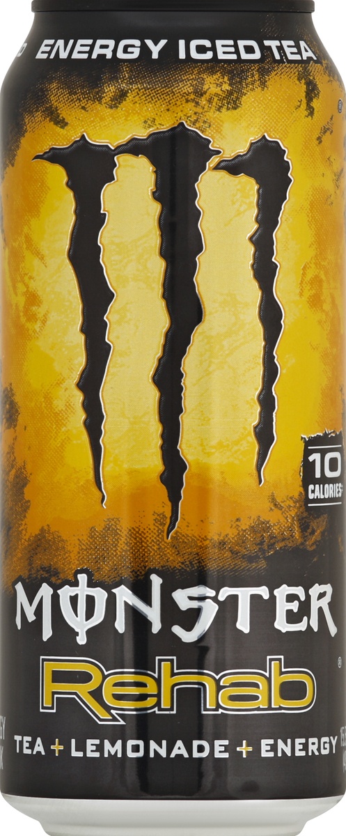 slide 5 of 7, Monster Rehab Lemonade, Energy Iced Tea, 15.5 oz