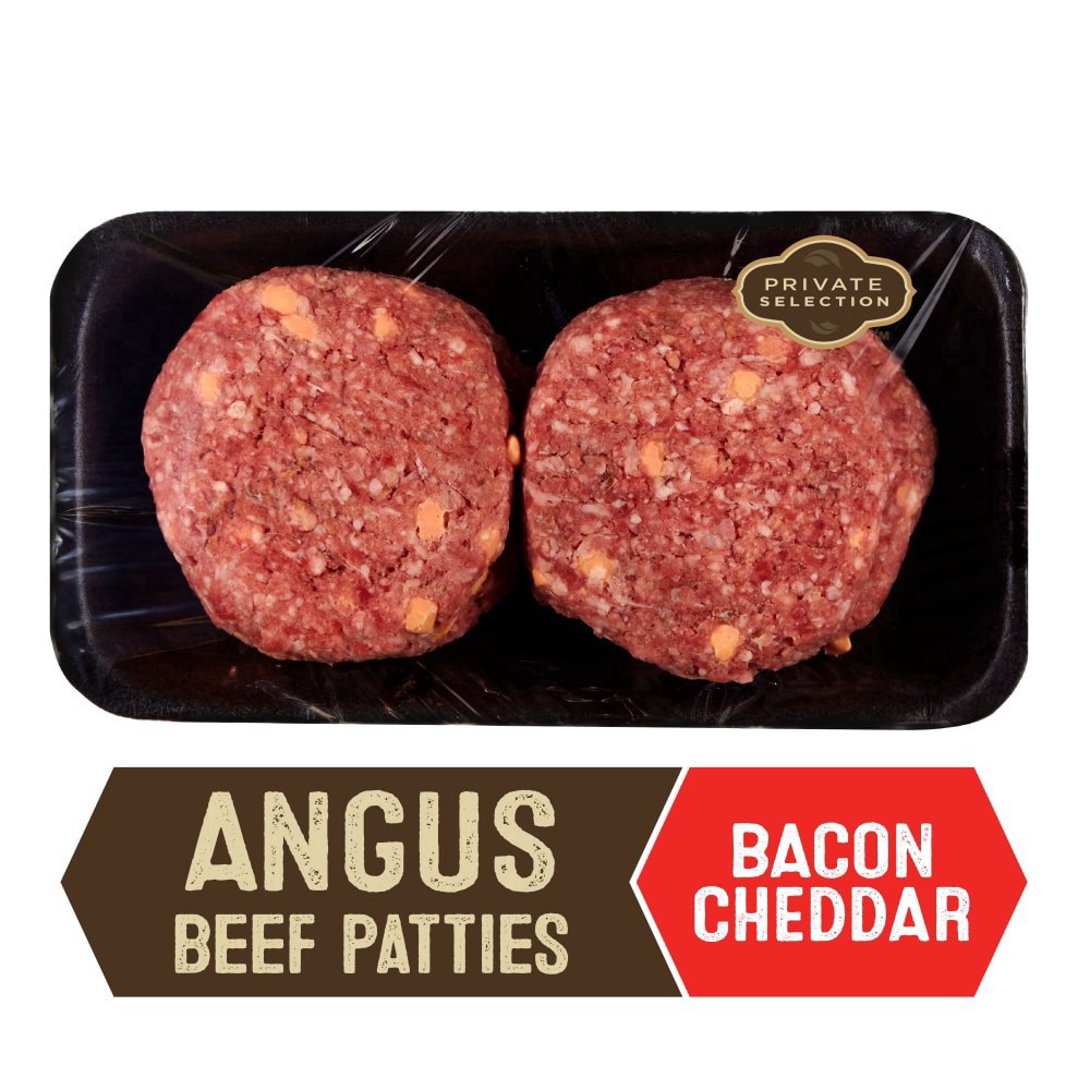 slide 4 of 4, Private Selection Bacon Cheddar Angus Beef Patties, 21.28 oz