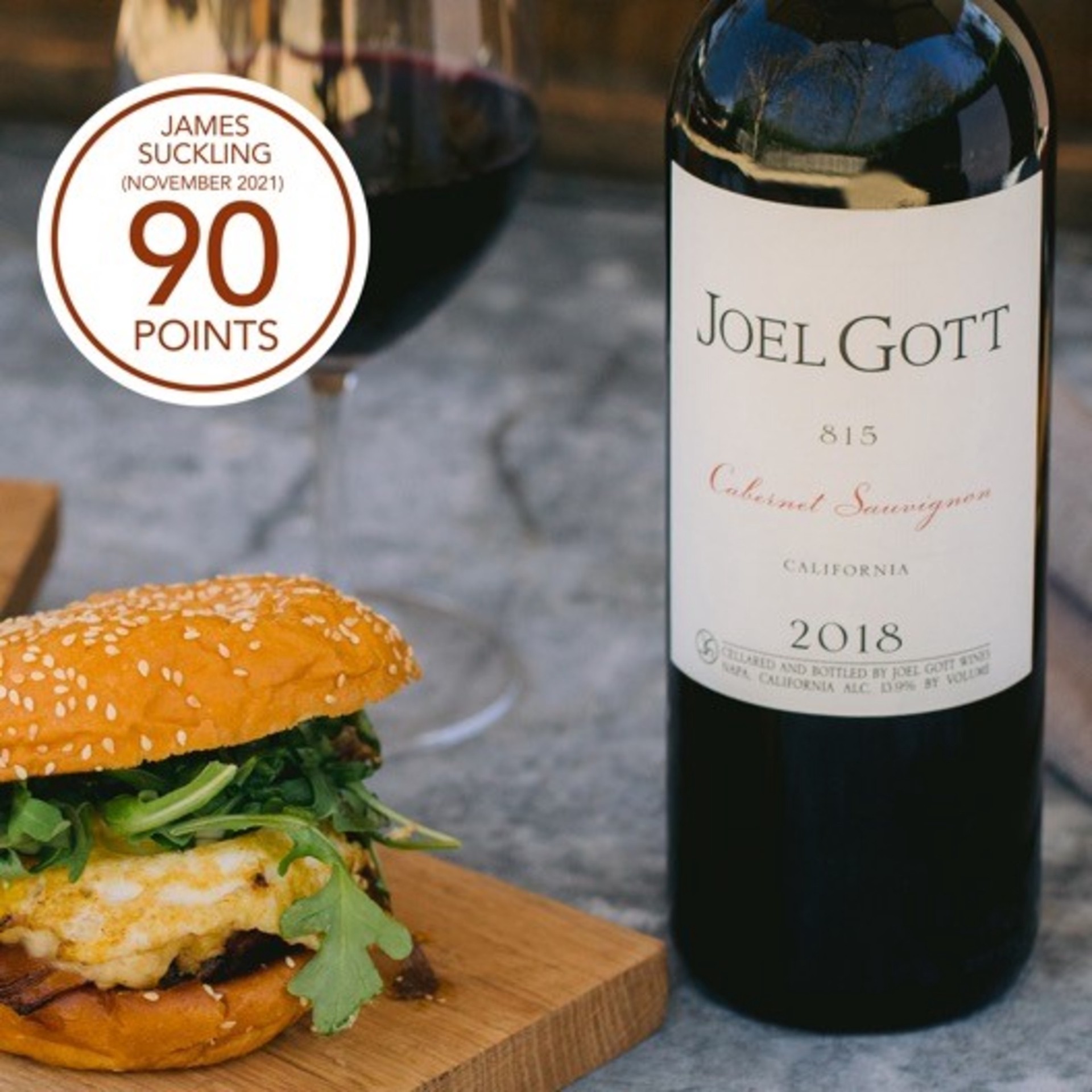 slide 2 of 2, Joel Gott 815 Cabernet Sauvignon Red Wine, 375mL Wine Glass Bottle, 13.9% ABV, 375 ml