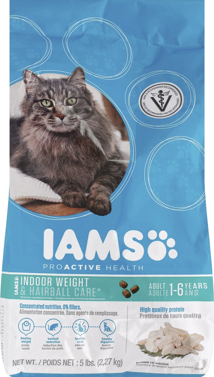 slide 5 of 6, IAMS ProActive Health Adult Indoor Weight and Hairball Care Premium Dry Cat Food, 3.5 lb