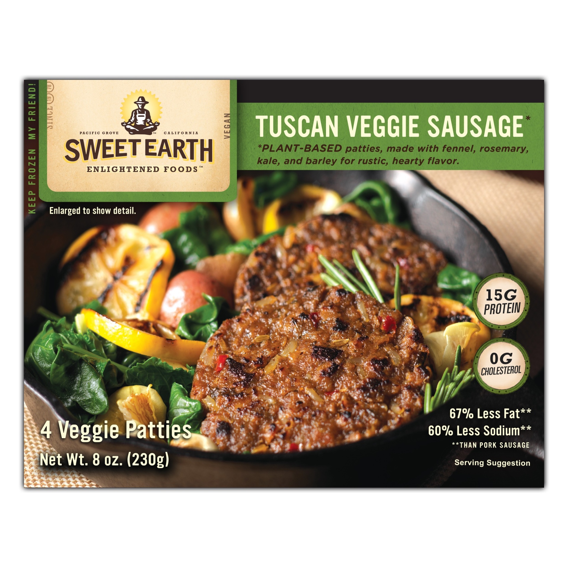 slide 1 of 1, Sweet Earth Tuscan Veggie Sausage, 8 oz